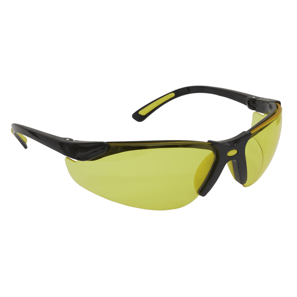 Zante Style Amber Lens Safety Glasses with Flexi Arms