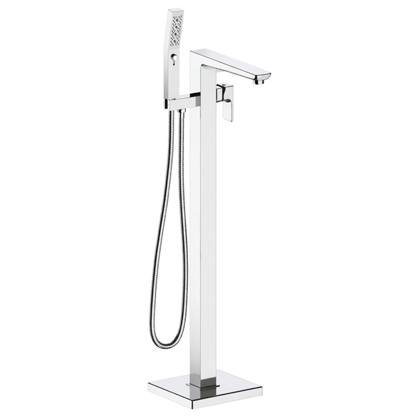 Baridi Freestanding Bath Mixer Tap with Shower - Chrome