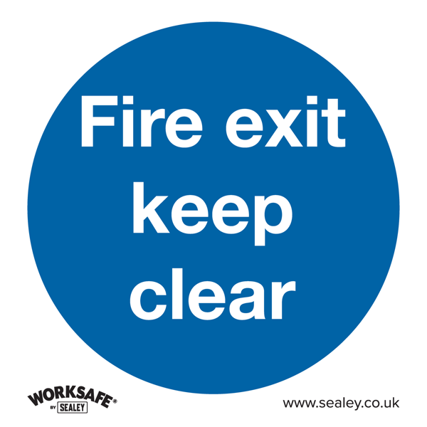 Fire Exit Keep Clear Safety Sign - Rigid Plastic