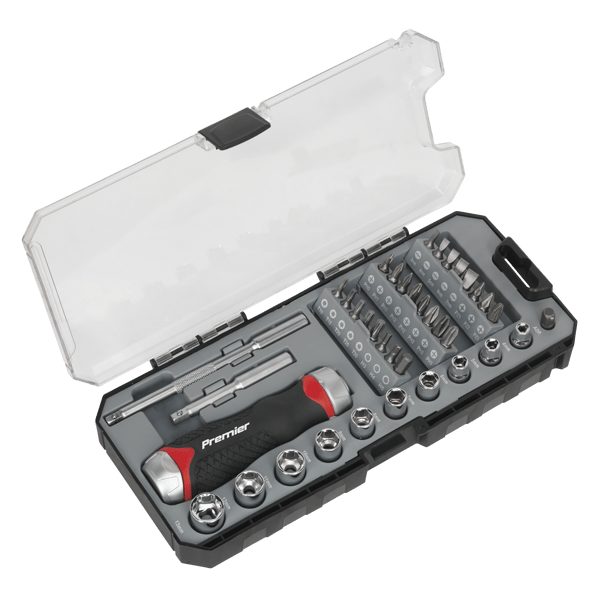 Fine Tooth Ratchet Screwdriver Socket & Bit Set 38pc