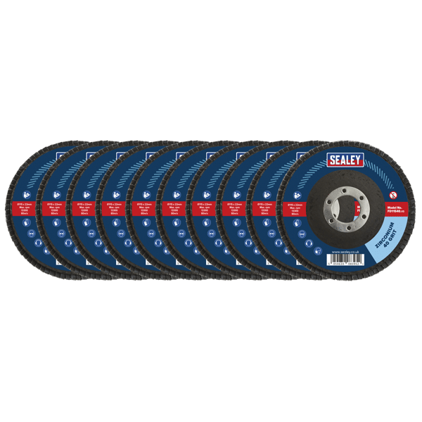 115mm Zirconium Flap Discs 40Grit 22mm Bore - Pack of 10