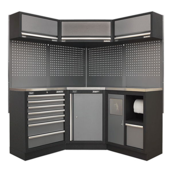 Superline PRO(R) Corner Storage System with Stainless Worktop 1.55m