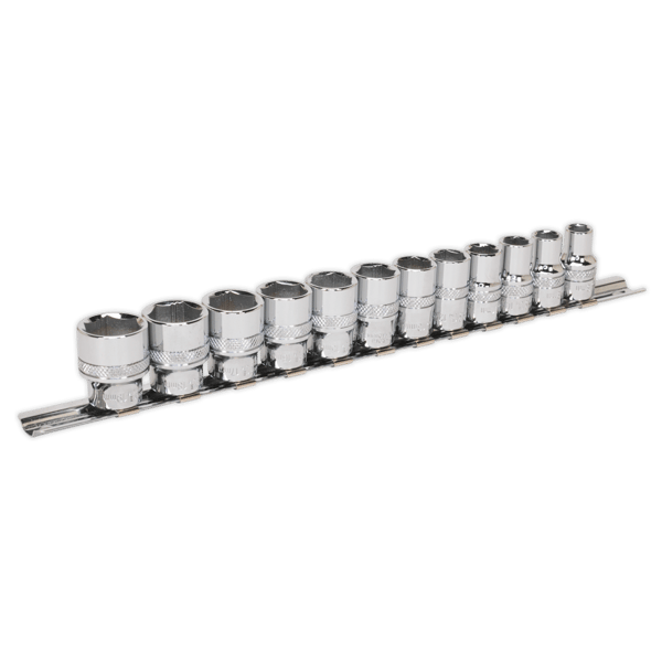 Lock-On(TM) Socket Set 3/8"Sq Drive 12pc
