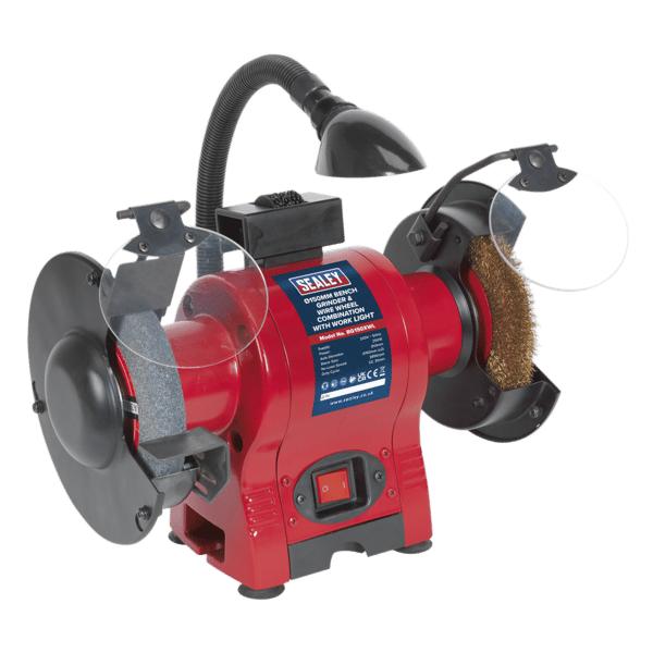 150mm Bench Grinder & Wire Wheel Combination with Worklight 250W/230V