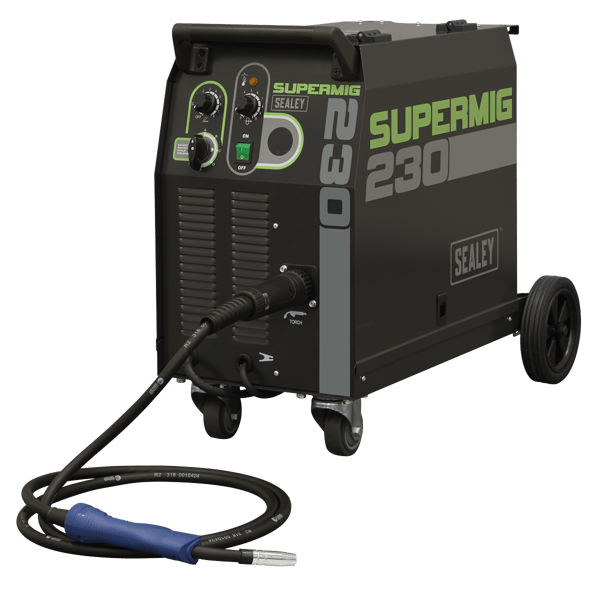 Professional Gas/Gasless MIG Welder with Binzel(R) Euro Torch 230A 230V