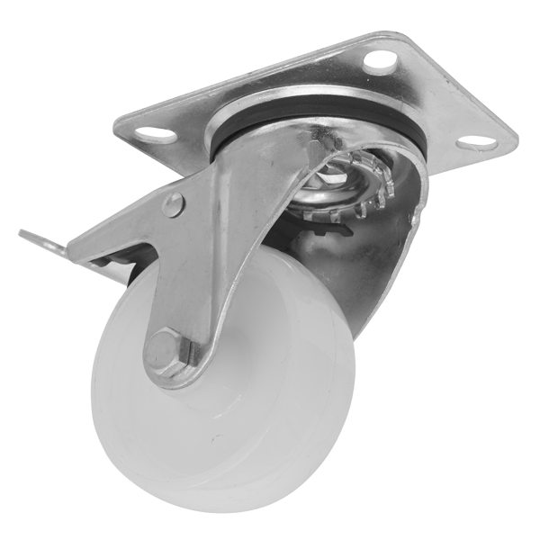 80mm Castor Wheel with Swivel Plate & Total Lock
