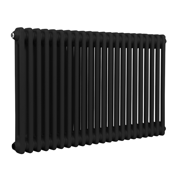 Baridi Horizontal Traditional 2 Column Radiator 600 x 1012mm – Black