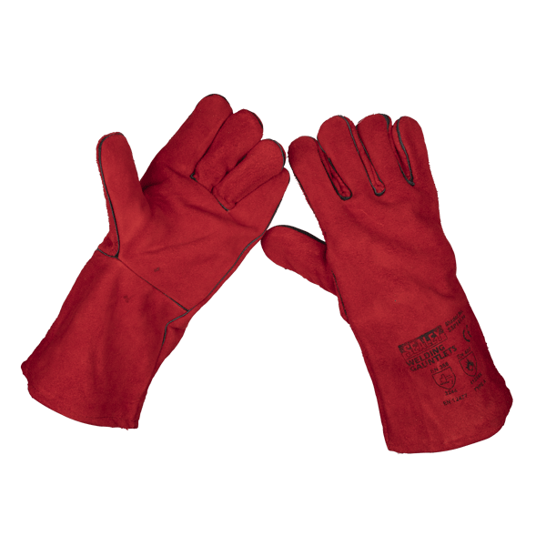 Leather Lined Welding Gauntlets - Pair