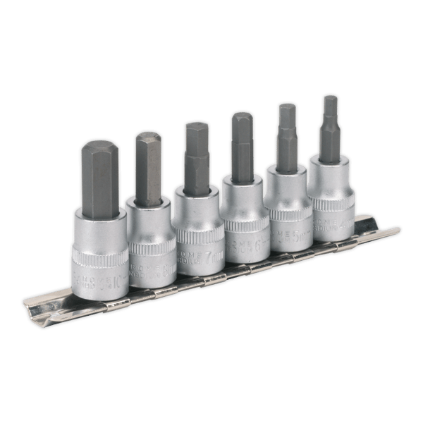 Hex Key Socket Bit Set 3/8"Sq Drive 6pc