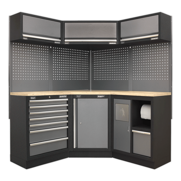 Superline PRO(R) Corner Storage System with Wood Worktop 1.55m