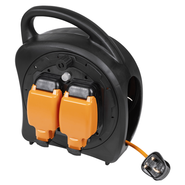 15m Weatherproof Extension Reel with Thermal Trip 2 x 230V