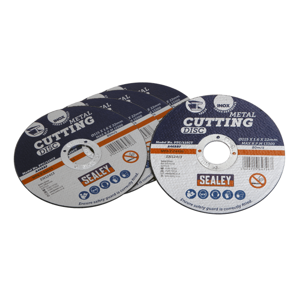 115 x 1.6mm Cutting Disc 22mm Bore - Pack of 5