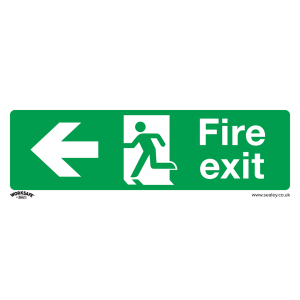 Fire Exit (Left) Safety Sign - Rigid Plastic