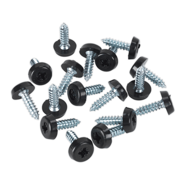 Numberplate Screw with Plastic Enclosed Head 4.8 x 18mm, Black - Pack of 50