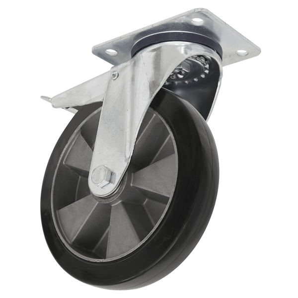 125mm Castor Wheel with Swivel Plate & Total Lock