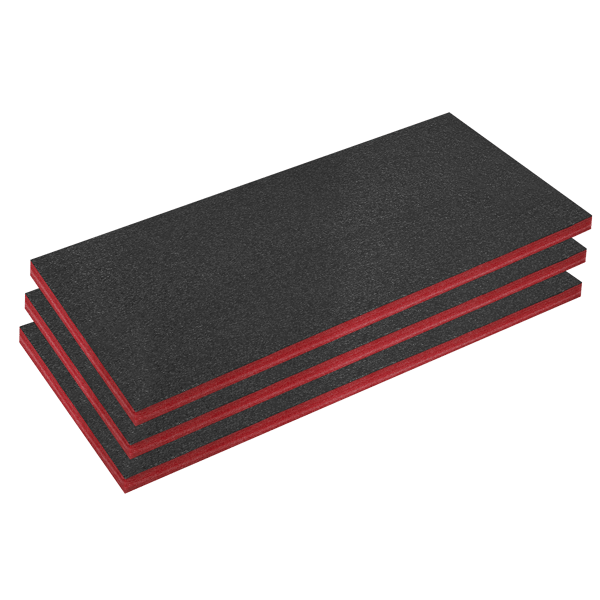 Easy Peel Shadow Foam(R) 1200 x 550 x 50mm, Red/Black - Pack of 3