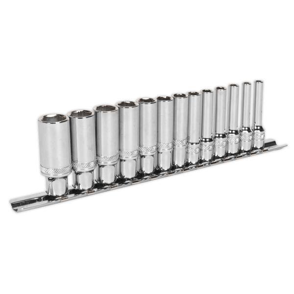 Deep Lock-On(TM) Socket Set 1/4"Sq Drive 13pc