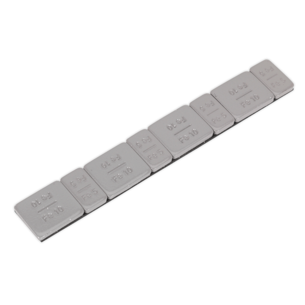 Plastic Coated Zinc Plated Adhesive Wheel Weight 5/10g Strip of 8 (4 x Each Weight) - Pack of 100