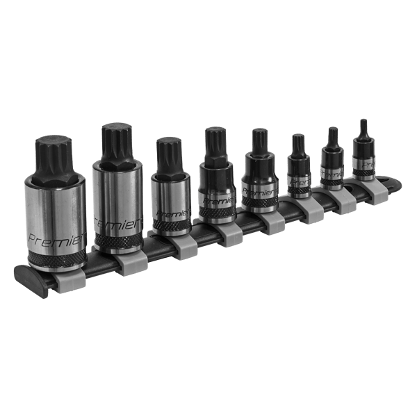 Spline Socket Bit Set 1/4", 3/8" & 1/2"Sq Drive 8pc