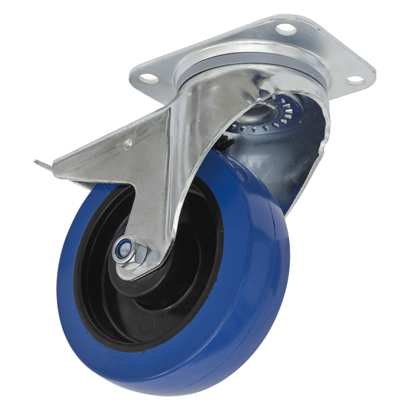 160mm Castor Wheel with Swivel Plate & Total Lock