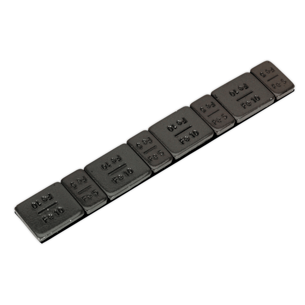 Black Steel Adhesive Wheel Weight 5/10g Strip of 8 - Pack of 50