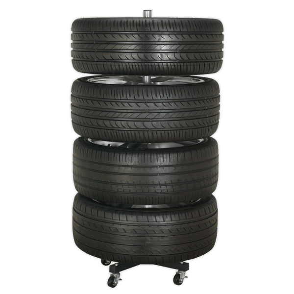 Wheel Storage Trolley with Cover 100kg Capacity