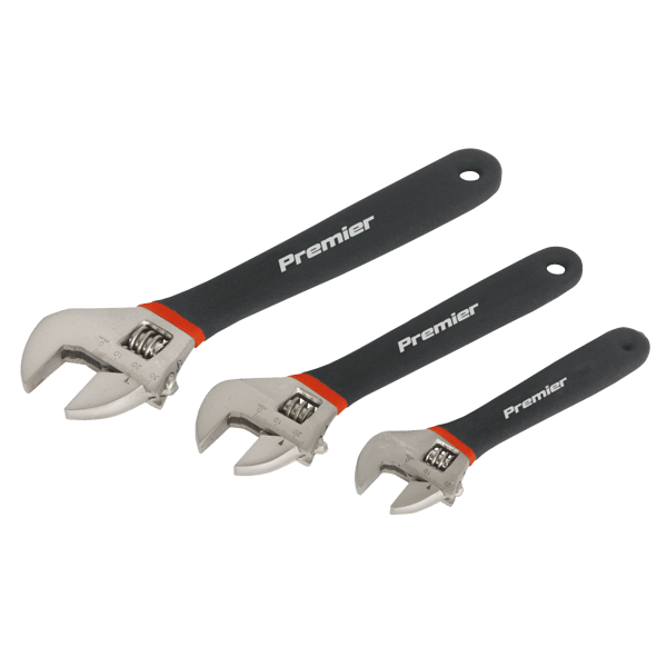Adjustable Ni-Fe Finish Wrench Set 3pc