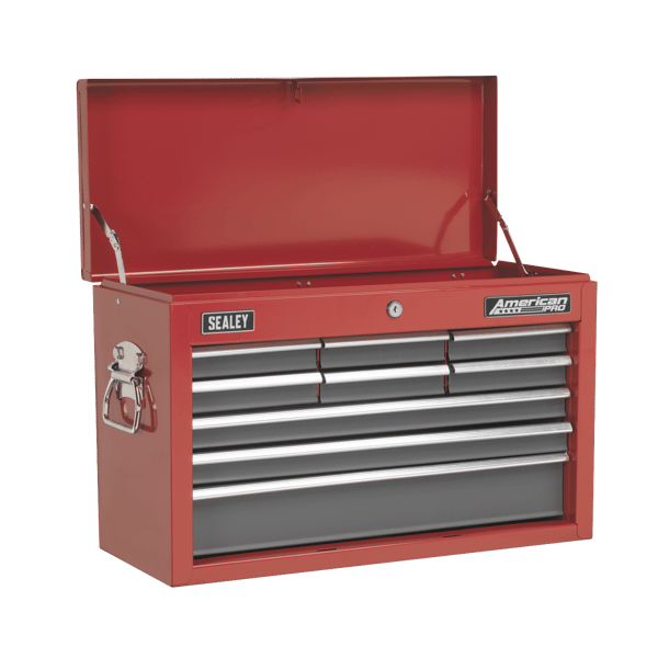 American PRO(R) Topchest 9 Drawer - Red/Grey