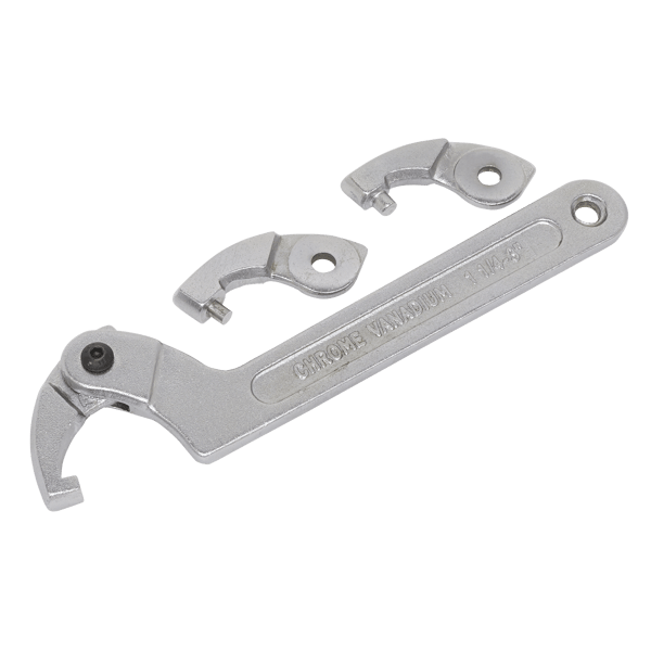 Adjustable C-Spanner Hook & Pin Wrench Set 32-76mm 4pc