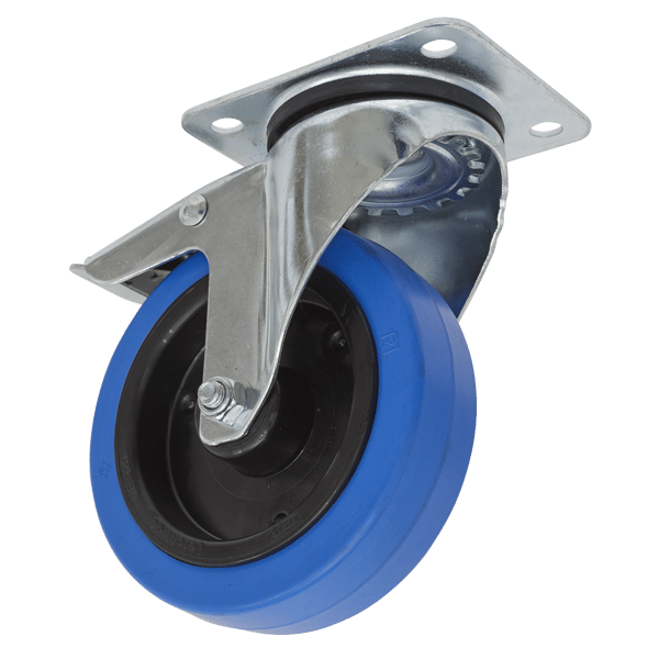 125mm Castor Wheel with Swivel Plate & Total Lock