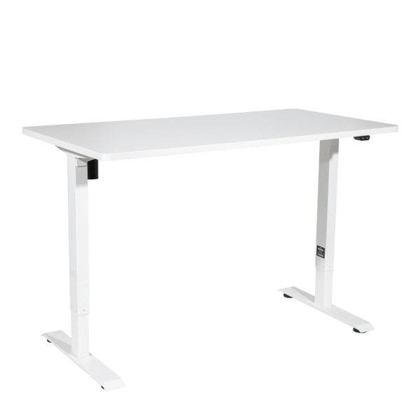 Single Motor Ultra-Quiet Adjustable-Height Electric Sit/Stand Desk - White Desktop