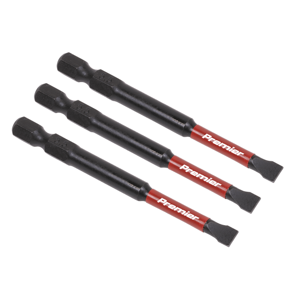 Slotted Impact Power Tool Bits 5.5 x 75mm 3pc