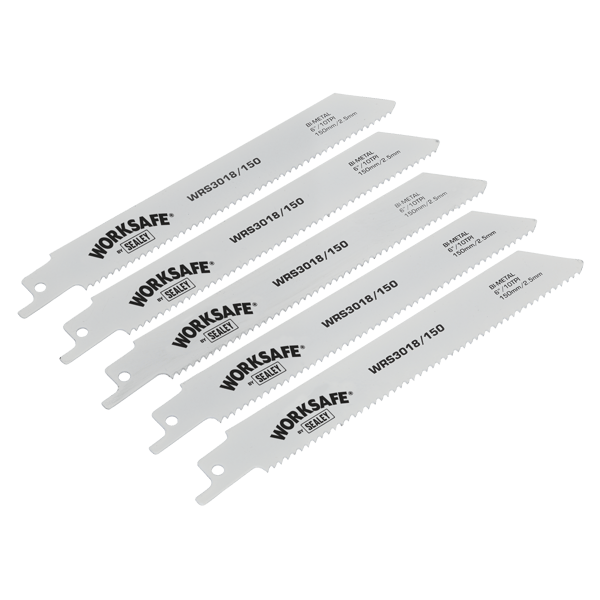 Reciprocating Saw Blade 150mm 10tpi - Pack of 5