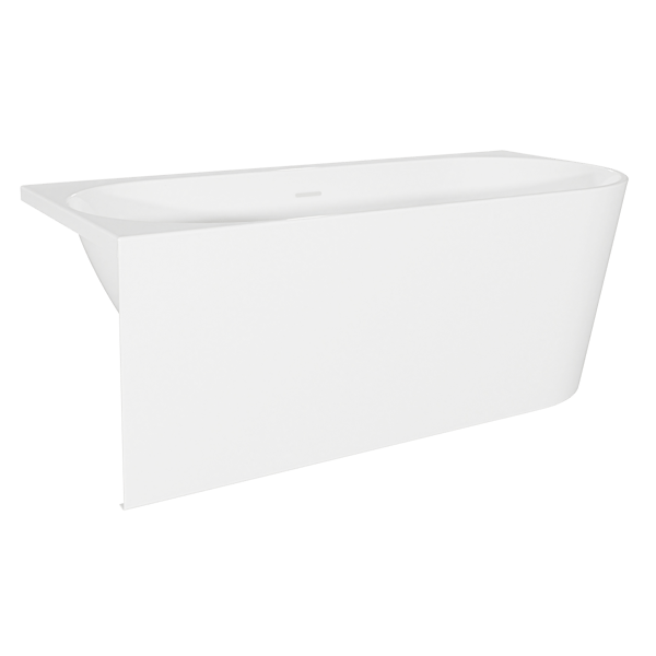 Baridi Left-Hand Corner Slim Rim Bath with Overflow System 160cm – Gloss White