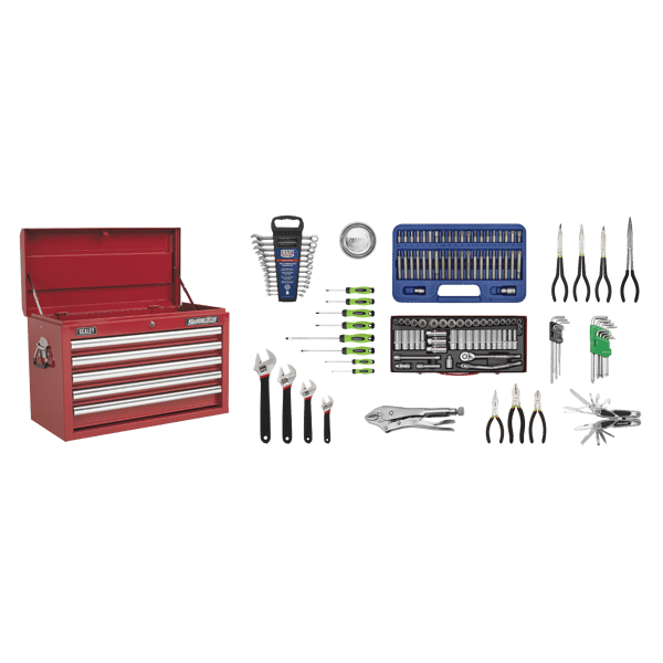 Superline PRO(R) Topchest 5 Drawer with 139pc Tool Kit - Red