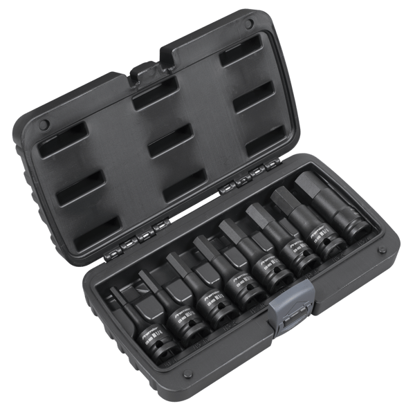 Imperial Hex Impact Socket Bit Set 1/2"Sq Drive 8pc