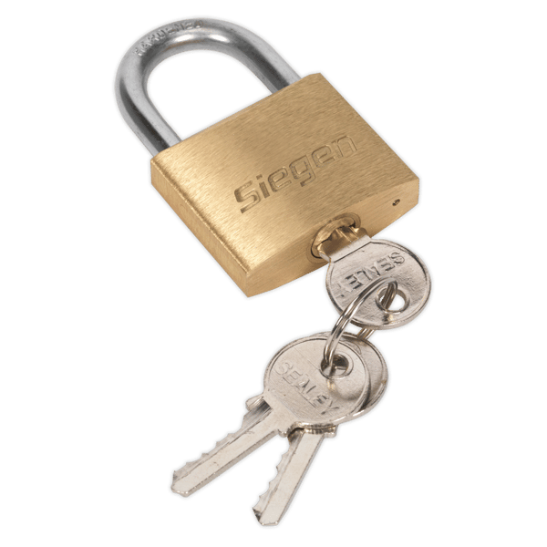 Siegen Brass Body Padlock with Brass Cylinder 40mm