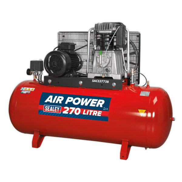 270L Belt Drive Air Compressor with Cast Cylinders 7.5hp 2-Stage