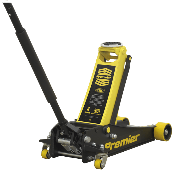 Low Profile Trolley Jack with Rocket Lift 4 Tonne - Yellow