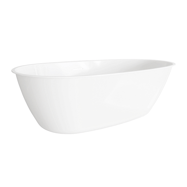 Baridi Double-Ended Slim Rim Bath with Overflow System 170cm - Gloss White