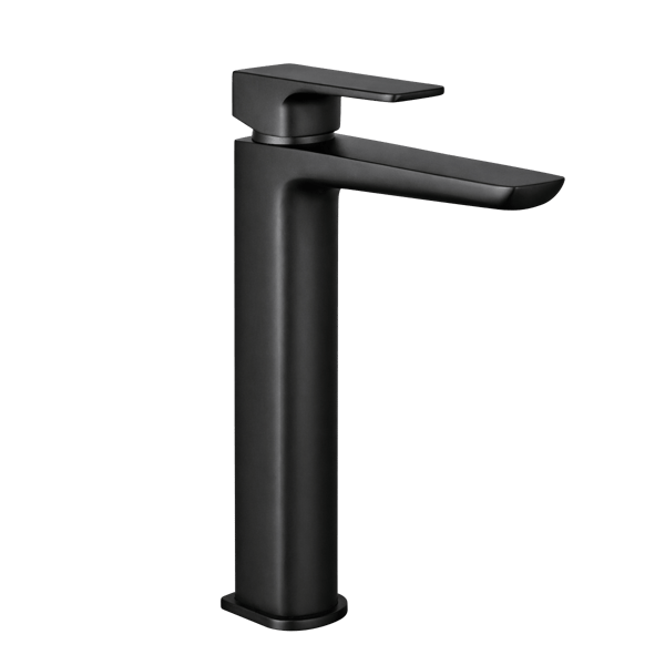 Baridi High Basin Mixer Tap with Clicker Waste - Matt Black
