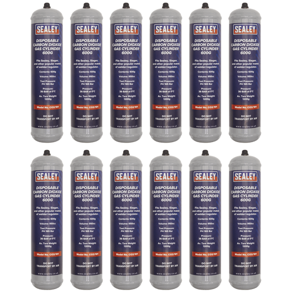 Disposable Carbon Dioxide Gas Cylinder 600g - Box of 12