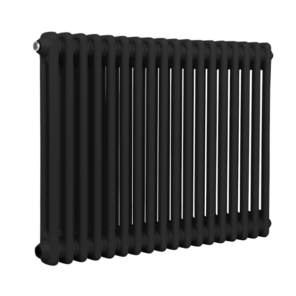 Baridi Horizontal Traditional 2 Column Radiator 600 x 832mm – Black
