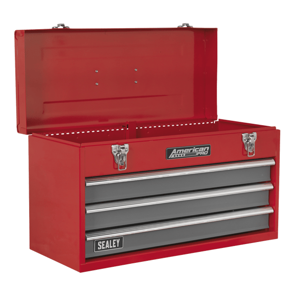 American PRO(R) Tool Chest 3 Drawer - Red/Grey