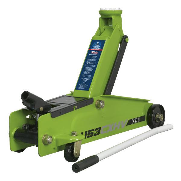 Heavy-Duty Long Reach Trolley Jack 3 Tonne - Green