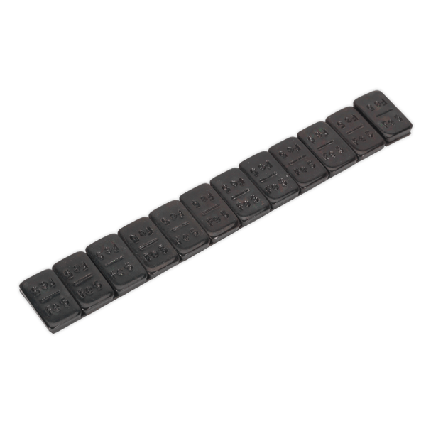Black Steel Adhesive Wheel Weight 5g Strip of 12 - Pack of 50