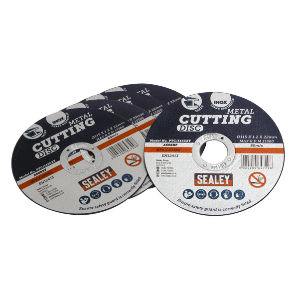 115 x 1.2mm Cutting Disc 22mm Bore - Pack of 5