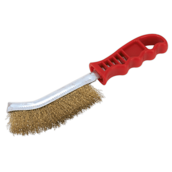 Wire Brush Brassed Steel with Plastic Handle