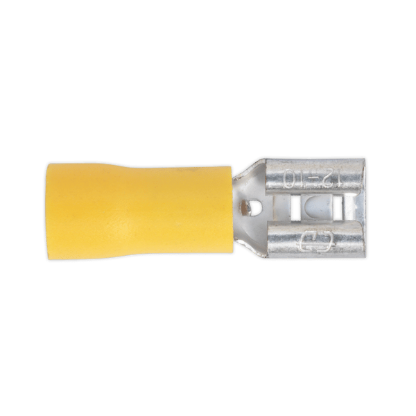 Push-On Female Terminal 6.3mm, Yellow - Pack of 100
