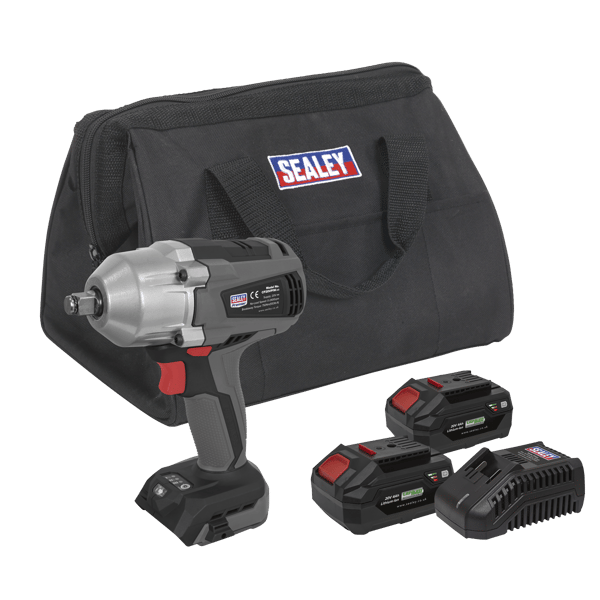 SV20 Series 1/2"Sq Drive Brushless Cordless Impact Wrench Kit 20V 4Ah - 2 Batteries